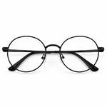 Black Round Metal Prescription Eyeglasses Frame 5