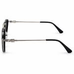 Black & Silver Double Bridge Square Prescription Eyeglasses Frame 3