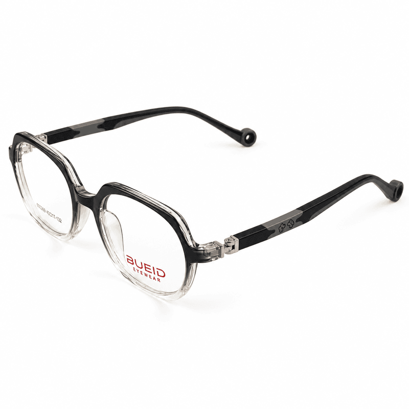 Bueid 600269 Black & Clear Kids Square Prescription Eyeglasses Frame 4