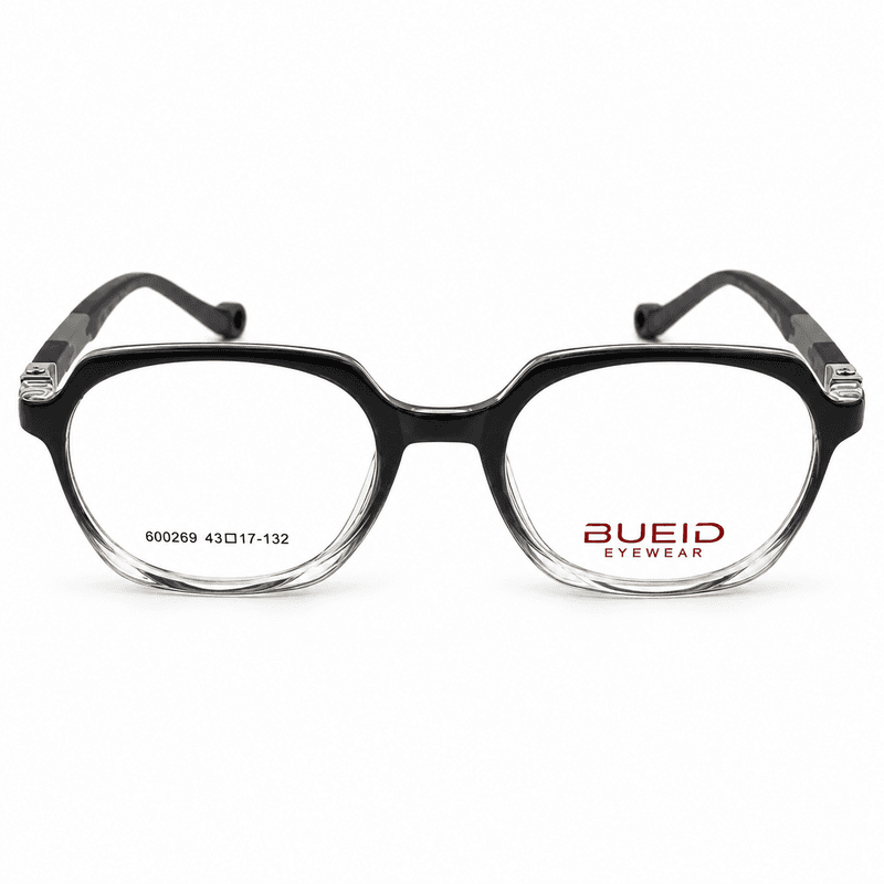 Bueid 600269 Black & Clear Kids Square Prescription Eyeglasses Frame 5