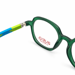 Bueid Tr800 Green & Blue Kids Square Prescription Eyeglasses Frame 2