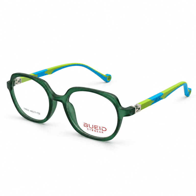 Bueid Tr800 Green & Blue Kids Square Prescription Eyeglasses Frame 3