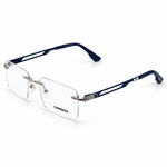 Carrera 90713 Blue Rimless Rectangle Prescription Eyeglasses Frame 4