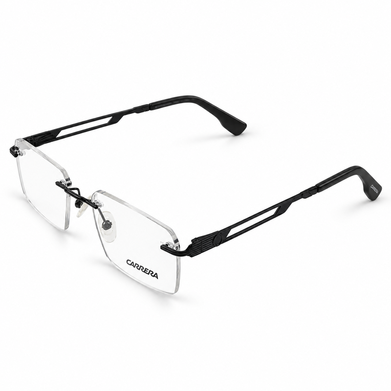 Carrera 90713 C2 Black Rimless Rectangle Prescription Eyeglasses Frame 2
