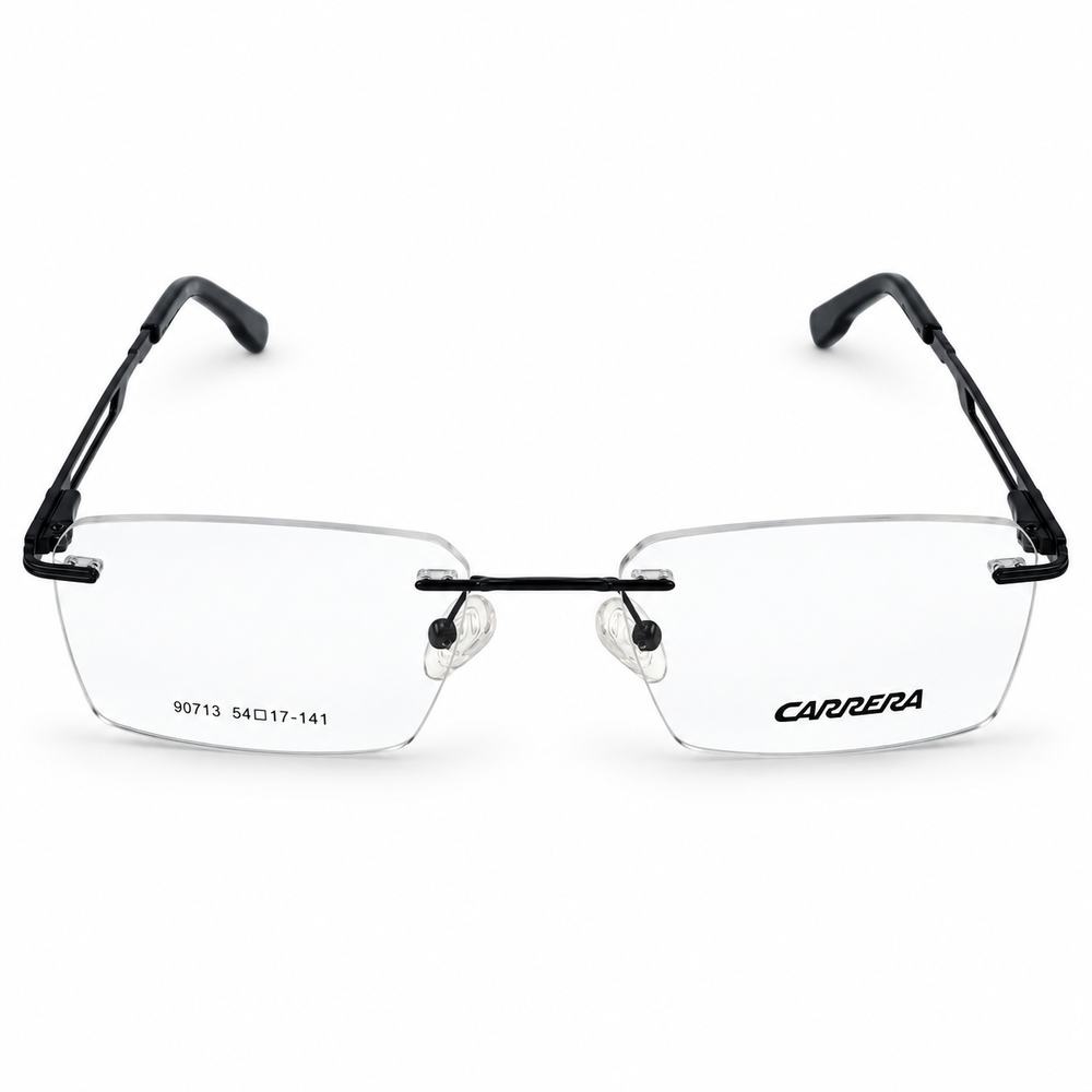 Carrera 90713 C3 Black Rimless Rectangle Prescription Eyeglasses Frame 1