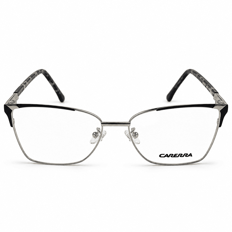 Carrera Silver & Black Geometric Prescription Eyeglasses Frame 1