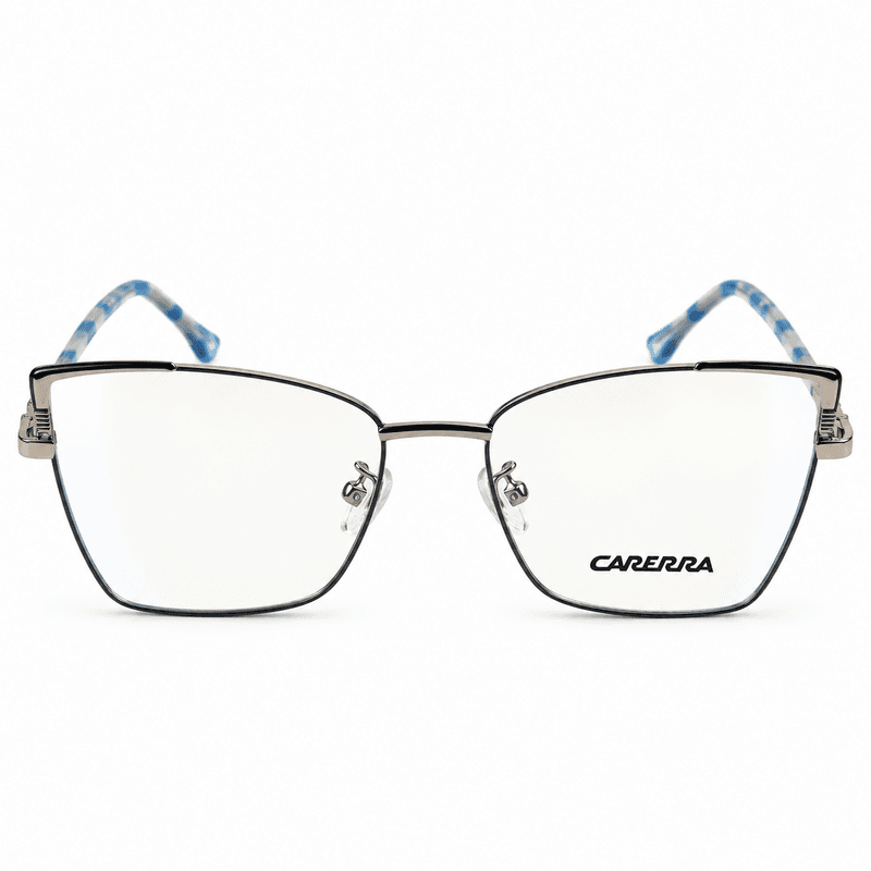Carrera Silver & Blue Tortoise Geometric Prescription Eyeglasses Frame 5