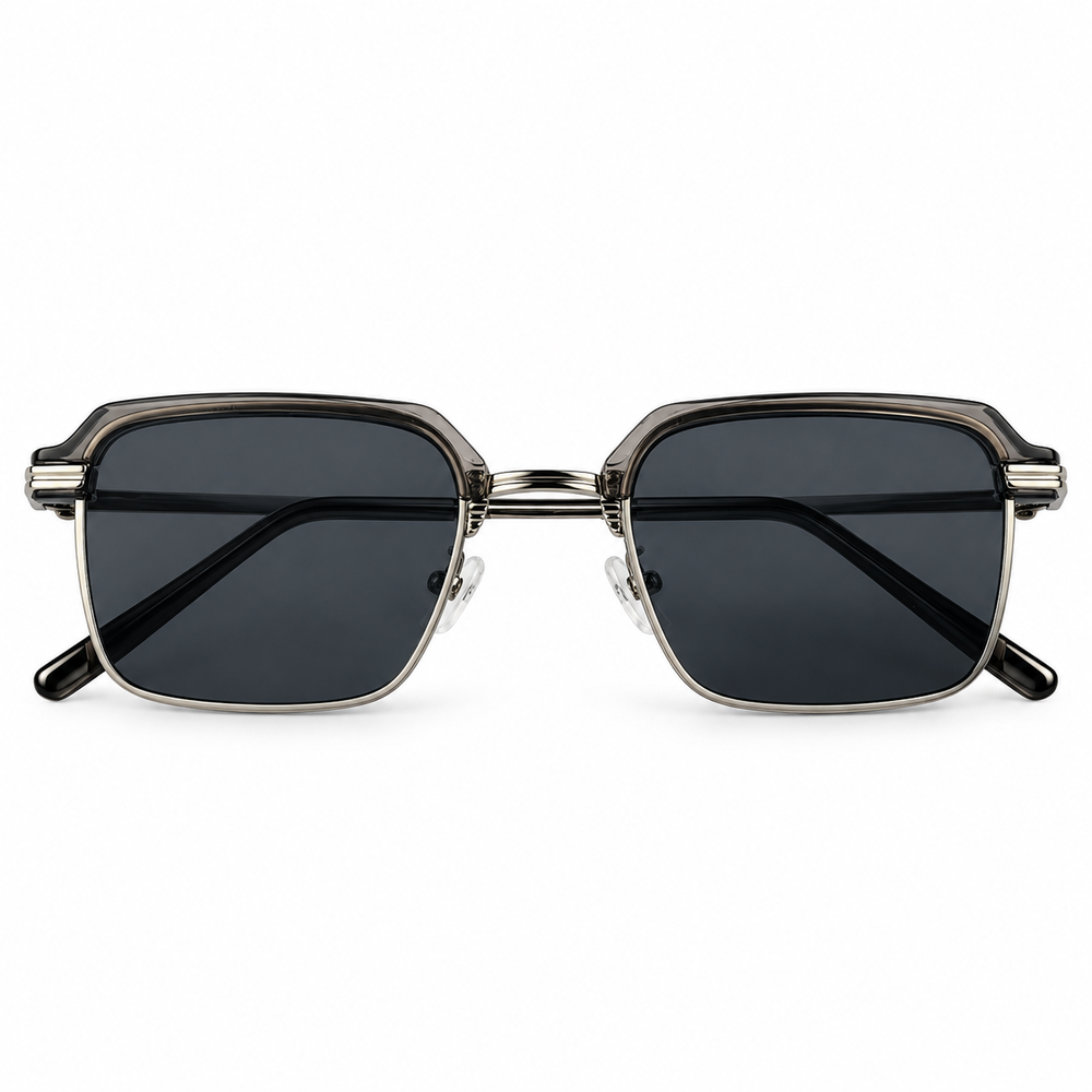 Gentle Monster Silver & Translucent Grey Square Sunglasses 5