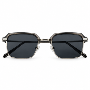 Gentle Monster Silver & Translucent Grey Square Sunglasses 5