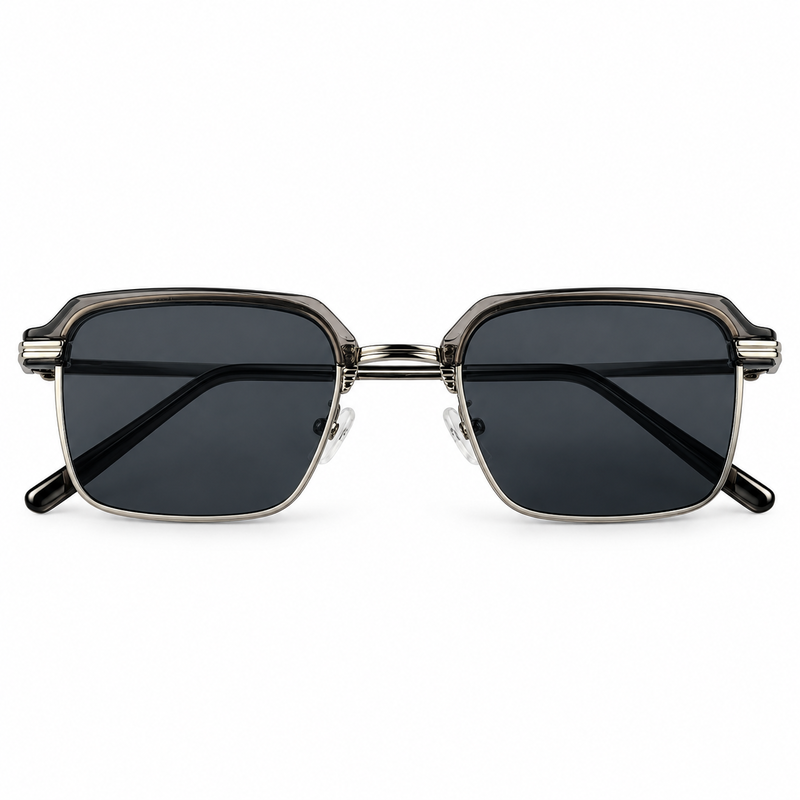 Gentle Monster Silver & Translucent Grey Square Sunglasses 5