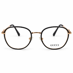 Gucci Gg0612o 001 Black & Gold Round Prescription Eyeglasses Frame 1