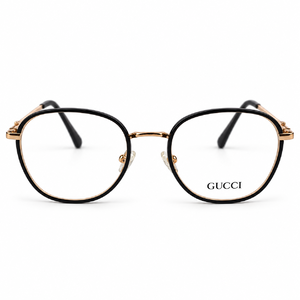 Gucci Gg0612o 001 Black & Gold Round Prescription Eyeglasses Frame 1