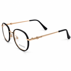 Gucci Gg0612o 001 Black & Gold Round Prescription Eyeglasses Frame 2