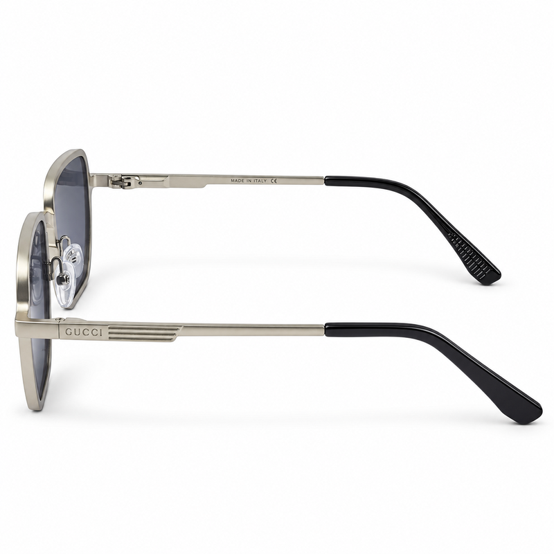 Gucci Light Gold & Black Square Designer Sunglasses (c2) 3