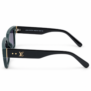 Louis Vuitton Green & Black Square Thick Rim Designer Sunglasses 3