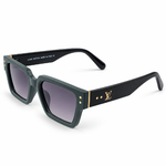 Louis Vuitton Green & Black Square Thick Rim Designer Sunglasses 4