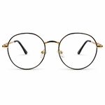 Model 5209 Gold & Black Round Metal Prescription Eyeglasses Frame 1