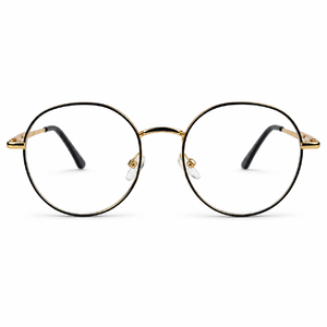 Model 5209 Gold & Black Round Metal Prescription Eyeglasses Frame 1