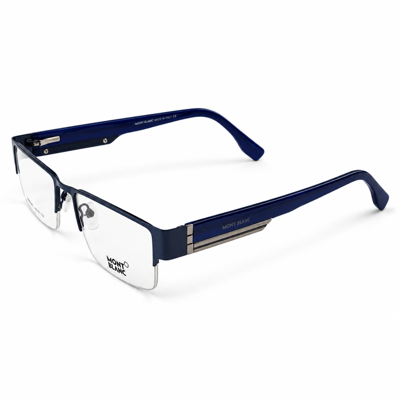 Montblanc Mb3841 Blue Semi Rim Rectangle Prescription Eyeglasses Frame 4