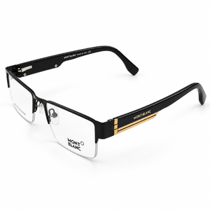 Montblanc Mb3841 C1 Black & Gold Semi Rim Rectangle Prescription Eyeglasses Frame 3