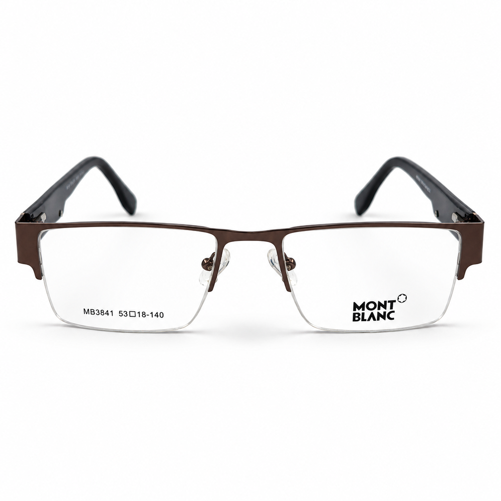 Montblanc Mb3841 C3 Brown & Black Semi Rim Rectangle Prescription Eyeglasses Frame 5