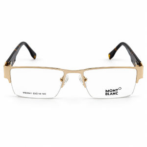 Montblanc Mb3841 C6 Gold & Tortoise Semi Rim Rectangle Prescription Eyeglasses Frame 4