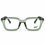 Olive Transparent Wood Bold Mont Blanc Eyeglasses With Blue Cut Lens 1