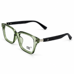 Olive Transparent Wood Bold Mont Blanc Eyeglasses With Blue Cut Lens 2