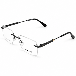 Police 90716 Brown Rimless Rectangle Prescription Eyeglasses Frame 4