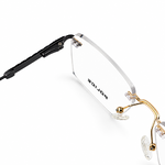 Police 90716 Golden Rimless Rectangle Prescription Eyeglasses Frame 2
