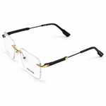 Police 90716 Golden Rimless Rectangle Prescription Eyeglasses Frame 4