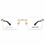 Police 90716 Golden Rimless Rectangle Prescription Eyeglasses Frame 5