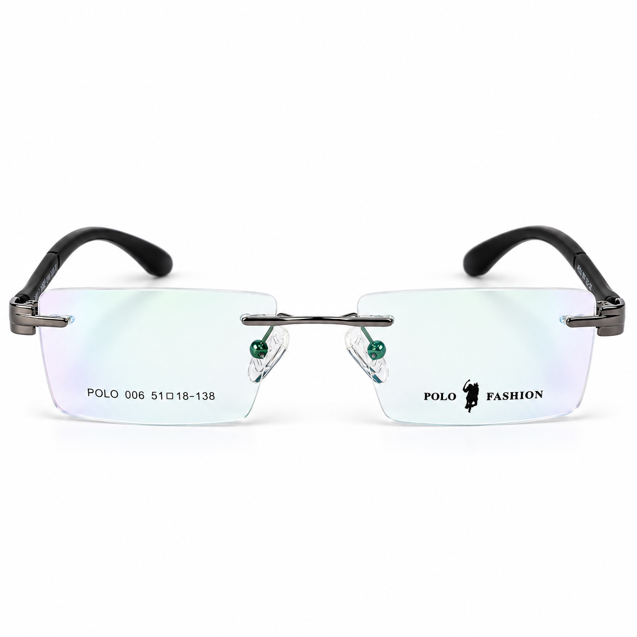 Polo Fashion Rimless Black & Gunmetal (1) Polo Fashion Rimless Black & Gunmetal (1)