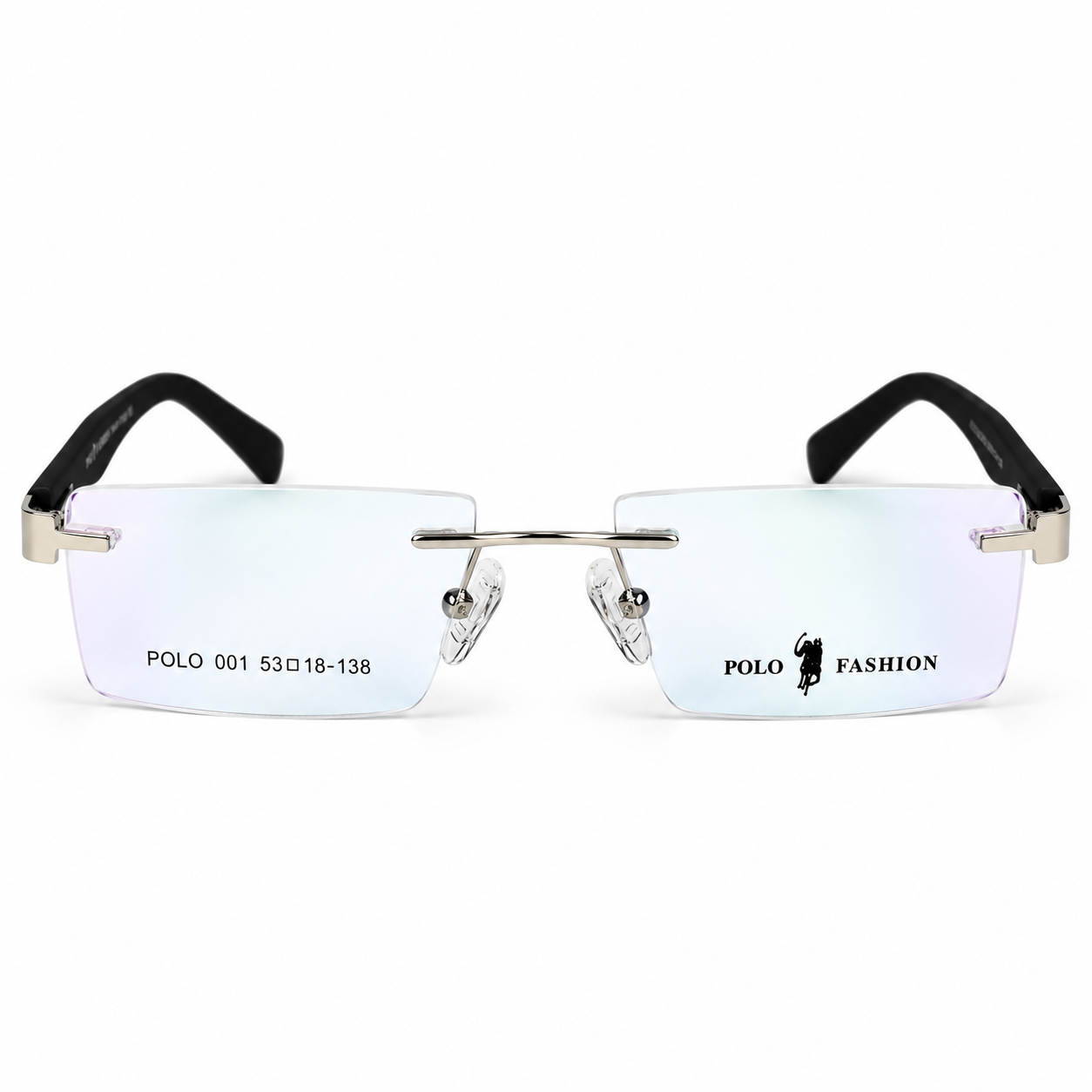 Polo Fashion Rimless Rectangle Balck & Silver (1) Polo Fashion Rimless Rectangle Balck & Silver (1)