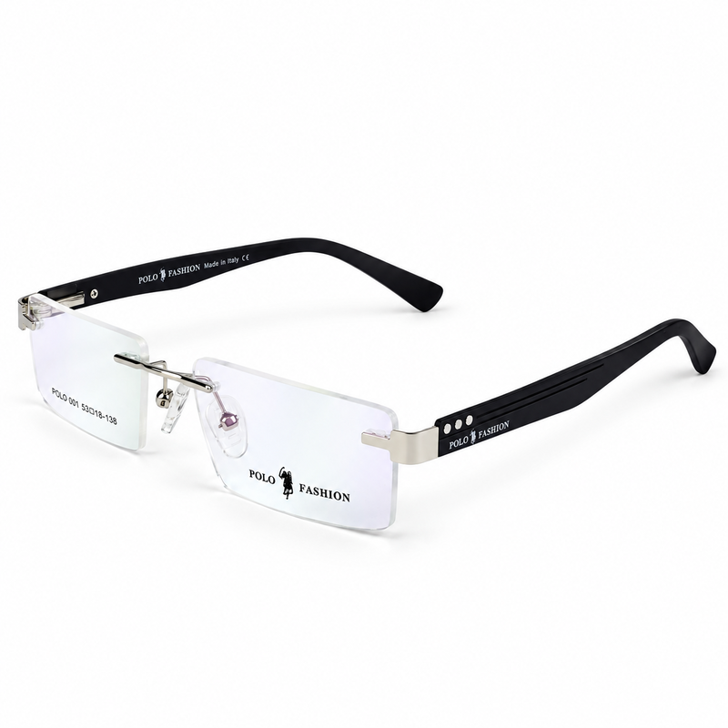 Polo Fashion Rimless Rectangle Balck & Silver (5)