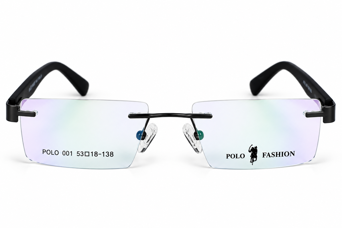 Polo Fashion Rimless Rectangle Black (1)