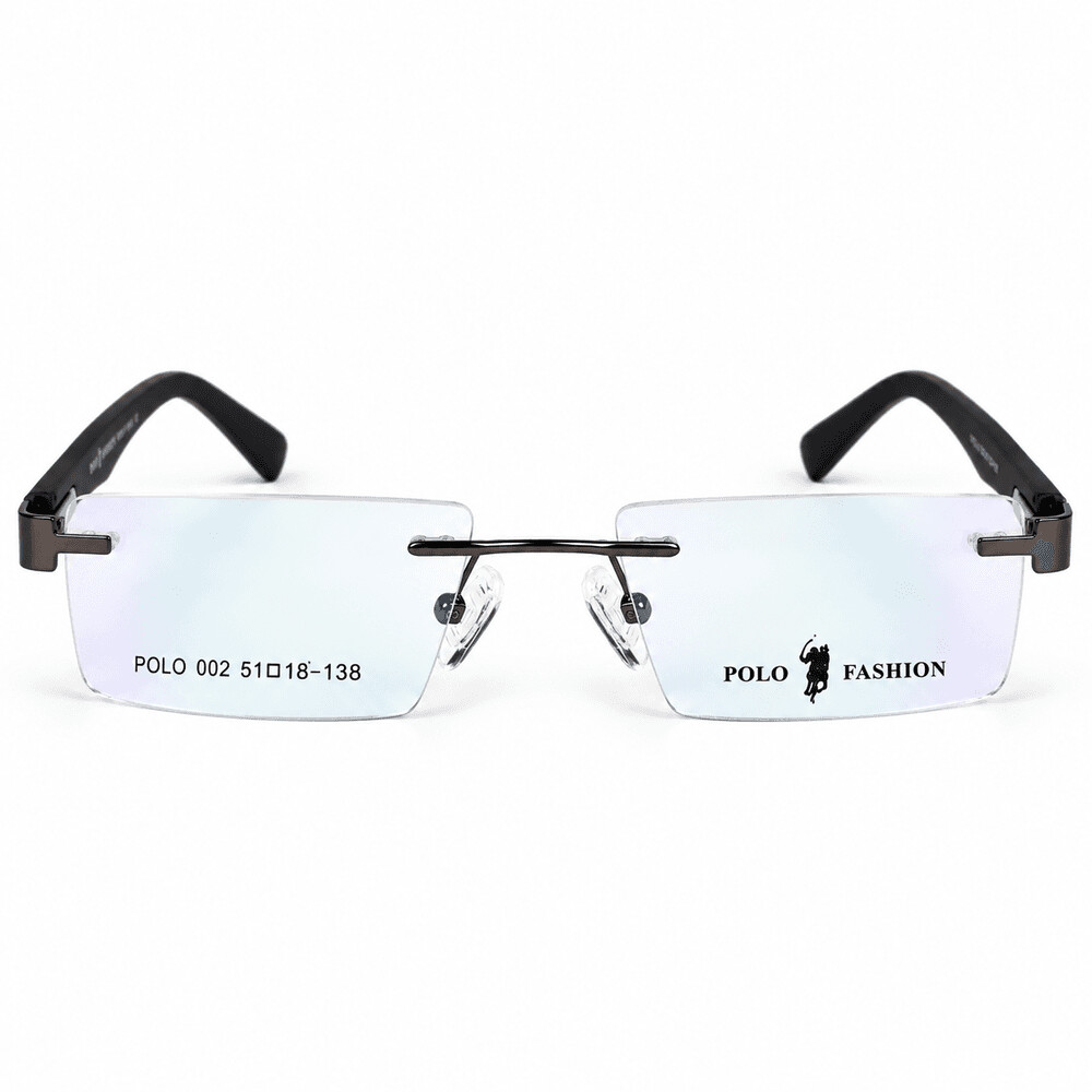 Polo Fashion Rimless Rectangle Black & White (1)