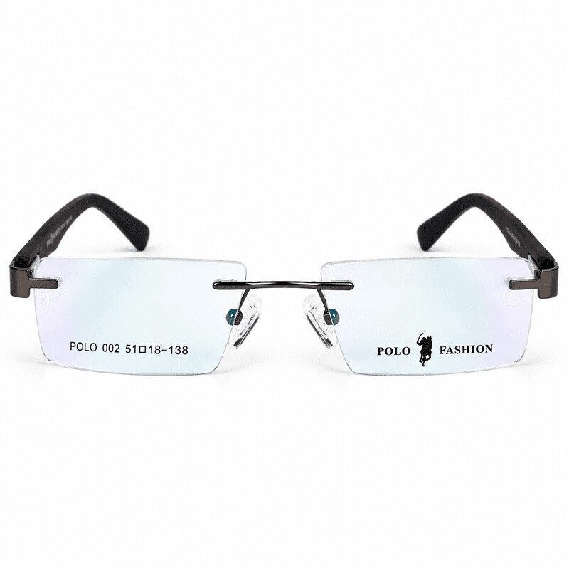 Polo Fashion Rimless Rectangle Black & White (1)