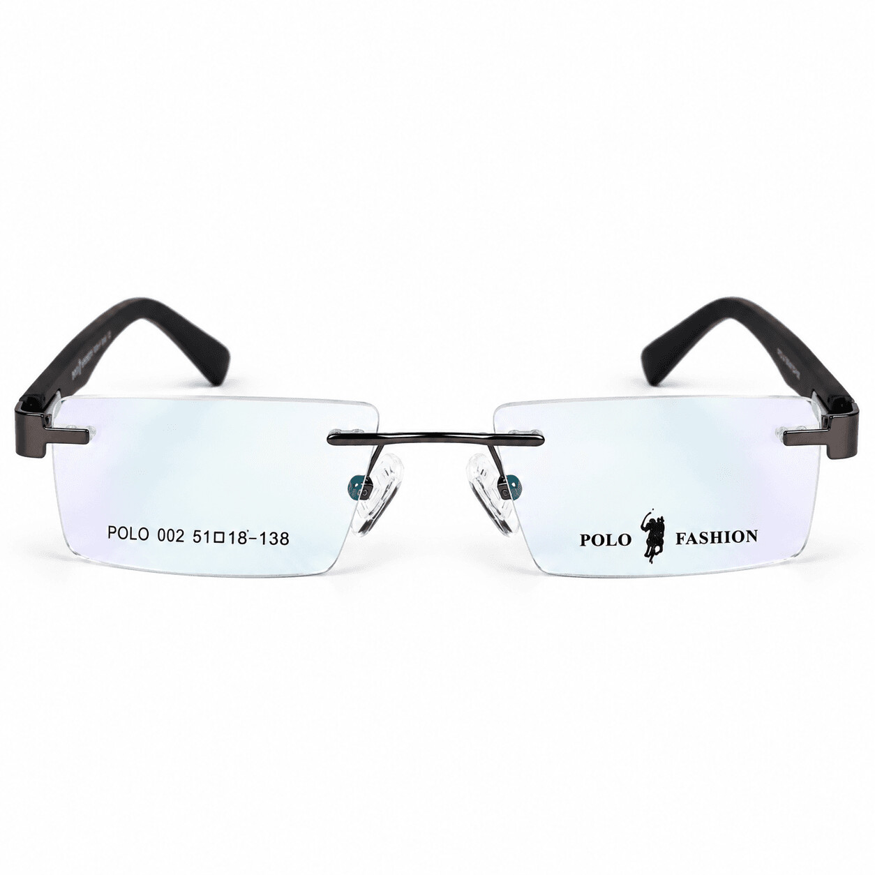 Polo Fashion Rimless Rectangle Black & White (1) Polo Fashion Rimless Rectangle Black & White (1)