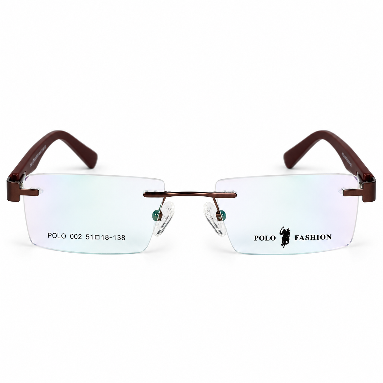 Polo Fashion Rimless Rectangle Dark Brown (1) Polo Fashion Rimless Rectangle Dark Brown (1)