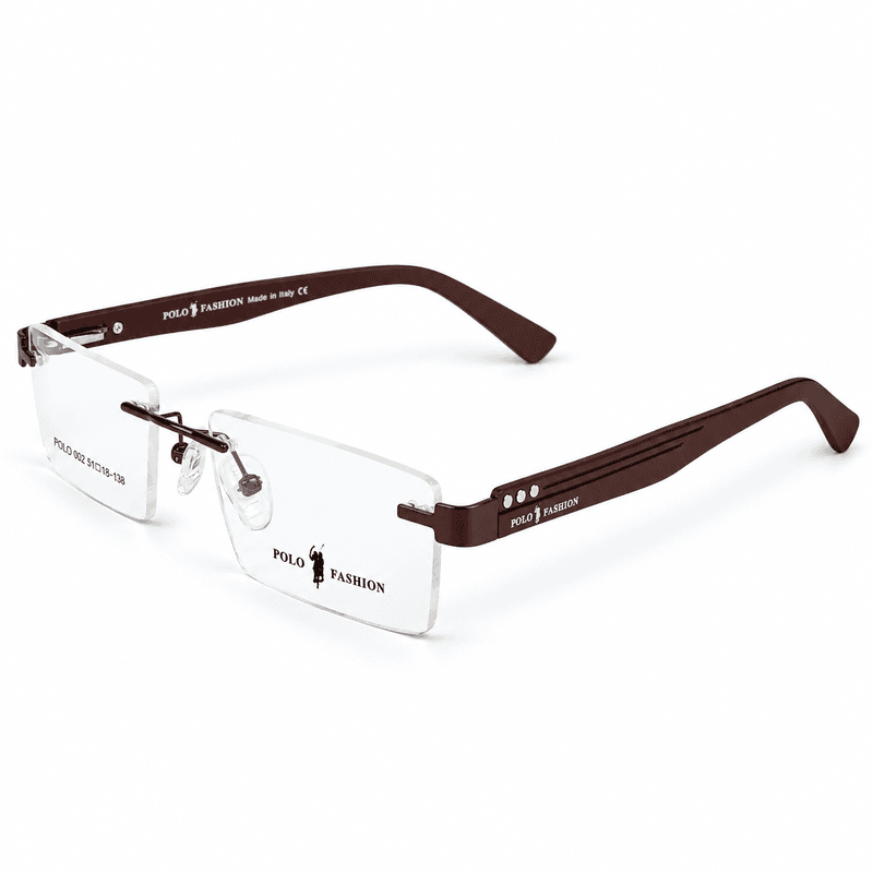 Polo Fashion Rimless Rectangle Dark Brown (4)