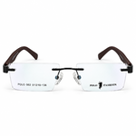 Polo Fashion Rimless Rectangle Navy Blue & Brown (1)
