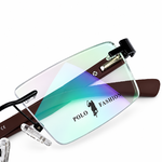 Polo Fashion Rimless Rectangle Navy Blue & Brown (2)