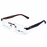 Polo Fashion Rimless Rectangle Navy Blue & Brown (5)