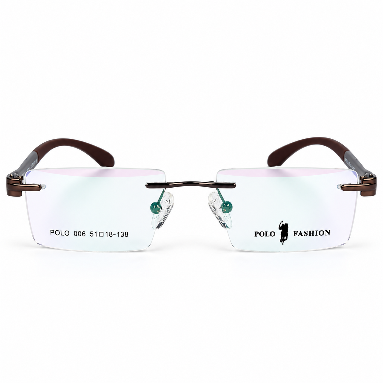 Polo Fashion Rimless Dark Brown (1) Polo Fashion Rimless Dark Brown (1)