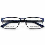 Porsche Design Po5824 Blue & Silver Rectangle Men's Prescription Eyeglasses Frame 1
