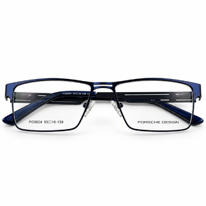 Porsche Design Po5824 Blue & Silver Rectangle Men's Prescription Eyeglasses Frame 1