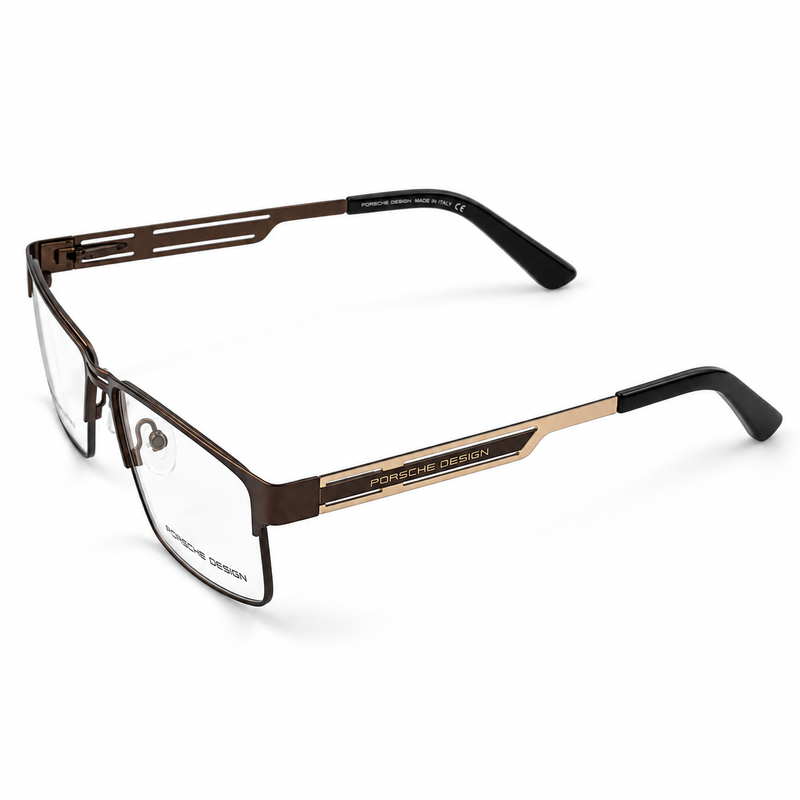 Porsche Design Po5824 Brown & Gold Rectangle Men's Prescription Eyeglasses Frame 3