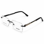 Prada 80767 Black Rimless Rectangle Prescription Eyeglasses Frame (c2) 3