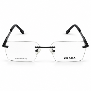 Prada 80767 Black Rimless Rectangle Prescription Eyeglasses Frame (c2) 4